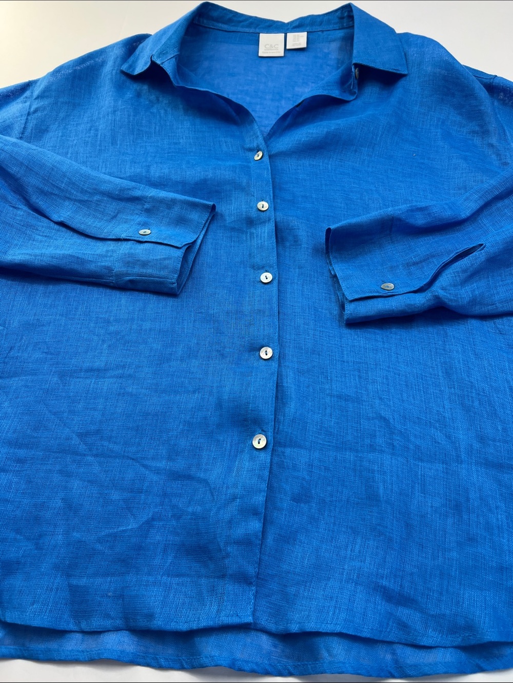 C&C California Sheer Linen Tunic - Picture 4 of 14